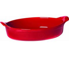 Emile Henry Eh349042 Plat à Four Ovale Céramique Rouge Grand Cru 34,5 X 23,5 cm