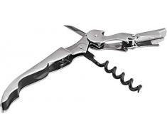 Levivo Couteau de sommelier avec petite lame pour bague, tire-bouchon, couteau de serveur, accessoire de serveur, ustensile de cuisine, tire-bouchon avec couteau, en acier inoxydable
