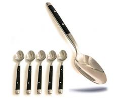 Kerafactum Loeffel Lot de 6 cuillères à soupe en acier inoxydable avec manche noir