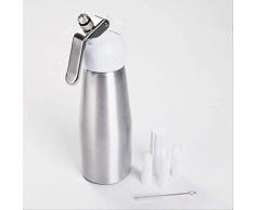 LYXL Siphon Chantilly Distributeur de crème fouettée Acier Inoxydable 500 ML Whipper Maker Professional Nouveau Distributeur de Beurre en crème Whipper Foam Maker Machine Argent