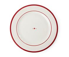 Lexington Assiette en faïence, Rouge, Lot de 4