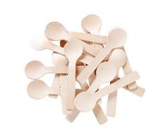 Gmark respectueux de lenvironnement 10,2 cm Mini Cuillères en bois 200 CT, biodégradable Compostable Bouleau (Surepromise/sac) Gm1042
