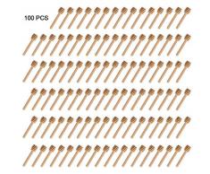 Xelparuc Lot de 100 mini 7,6 cm Baguettes de cuillère à miel Bois, emballage individuel, serveur pour bocal de miel Distribue Drizzle Miel, fête de mariage dragées