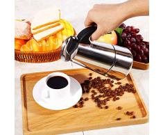 Cafetière à Piston, Cafetière Italienne en Acier Inoxydable Réutilisable avec Poignée en Bakélite Moka Express pour Maison, Bureau.(300ml)