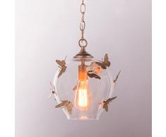 Lustres Plafonniers Suspensions Lampe Suspension Lustre en verre américain, plafonnier LED moderne, salon pour enfants en papillote européenne balcon chambre décorée lumières suspendues Pendante Lampe