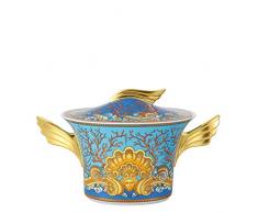 Versace Les trésors de la mer Soupière, Porcelaine, Bleu, 26.6 x 26.6 x 15.3 cm