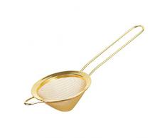 Abcidubxc Passoire en acier inoxydable à mailles fines, passoire de cuisine, passoire à cocktail conique, convient pour le filtrage de la glace, du jus, des résidus dhuile, de la farine or