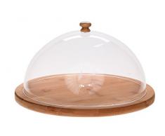 Cosy & Trendy 920013 Cloche Fromage+Base Bambou D27XH16.5CM, Autre, Naturel