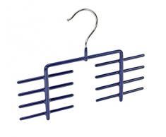 Wenko 10610111100 Porte-Cravates James pour 16 Cravates, avec Revêtement Antidérapant, 25 cm, Bleu Foncé