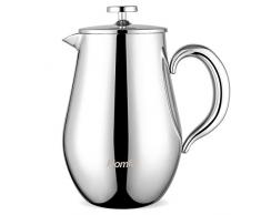HOMFA Cafetière à Piston en Acier Inoxydable de 1L, Machine à Presser Le Café Filtre fin Cafetiere Nespresso avec Paroi Doublé Résistant à Chaleur pour Café et Thé