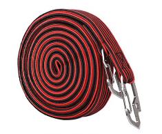 Cravate Sandows 4m de Vélo Cargo avec Sangles d'arrimage Crochet Robuste Porte-Bagages Sandow Cravate Elastiques Lacets Extensibles Tieless Lacets pour Casual Fitness en Cours d'exécution Rouge
