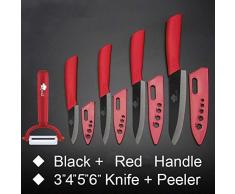 Couteau cuisine Couteaux en céramique Couteaux de cuisine Accessoires Set 3 « 4 garnitures » outil 5 « 6 trancher » Couteau de chef + poignée + Peeler couteaux de chef professionnel