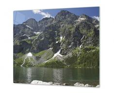 Planche à découper en verre trempé – Couvre-cuisinière et protège-plain de travail en verre résistant – UNE PIÈCE (60x52 cm) ou DEUX PIÈCES (30x52 cm chacune); D08 Série Nature: Montagnes 4