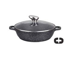Pradel Excellence - 52407M - Mijoteuse 32 cm FaÃ§on Pierre en Fonte dAluminium avec Couvercle Verre