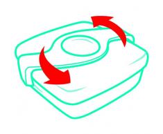 Maped Picnik Origins - Boîte à Goûter Compacte pour Enfants - Ouverture et Nettoyage Facile - Plastique Sans BPA ni Phtalates - Bleu vert - 520ml