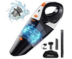 Aspirateur à Main Sans Fil, Hikeren Aspirateur Portable Sans Fil Rechargeable Charge Rapide Aspirateurs a Main 100W et Puissants Aspirateur 3 Buses, pour Maison, Voiture, Bureau, Humide & Sec