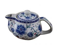 Koala Superstore Théière Chinoise Kung Fu théière 250ml en céramique Fine Art de la Porcelaine, Bleu et Blanc