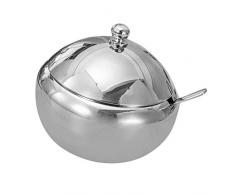 Backbayia 560ml Sucrier INOX Bols à Sucre avec Cuillère Récipient de Stockage Pot pour Sucre Café Thé Cadeau