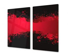 Planche à découper en verre trempé - Couvre-cuisinière et protège-plain de travail en verre résistant - UNE PIÈCE (60x52 cm) ou DEUX PIÈCES (30x52 cm chacune); D01 Série Abstract: Art abstrait 49