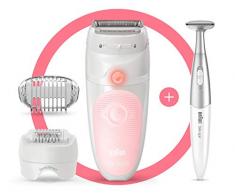 Braun Silk-épil 5 5-820 Épilateur Électrique Femme, Épilation Douce, Blanc/Rose