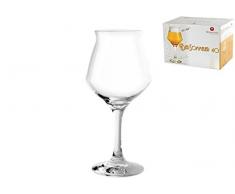 Borgonovo Lot de 6 Verres à Pied pour bière en Verre Transparent 40 cl
