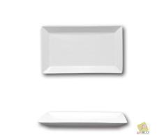 Assiette rectangulaire porcelaine blanche - L 26 cm - Kimi