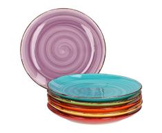 Ensemble de 6 assiettes à gâteau Assiette à dessert unicolore Assiette à dîner Assiette de service pour le petit-déjeuner buffet Petits accessoires de table Plats en faïence résistants au four