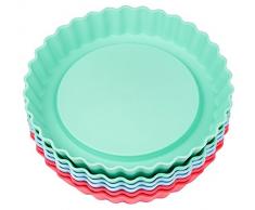 Lurch 83016 Moule à Tarte pour 6pcs, Silicone, Noir, 23 x 12 x 2 cm