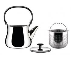 Alessi | Cha NF01 - Théière Design en Acier Inoxydable et Résine Thermoplastique, polie