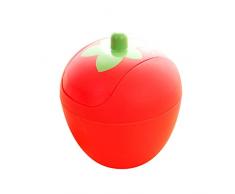 Kentop Poubelle Table basculant Papier Panier Seau de Stockage Forme de Fraise Recyclage Trash Can pour Bureau Cuisine Salle de Bains (Rouge)