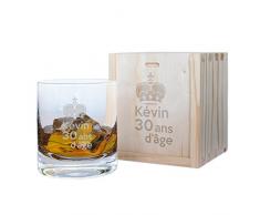 Coffret verre à whisky anniversaire gravé