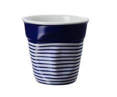 Revol RV646083 Tasse Espresso froissé, Porcelaine, Blanc et Bleu, 6,5 x 6,5 x 6 cm