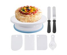 Fitsund Présentoir à Gâteau Plateau a Gâteau Plateau Tournant pour Décoration Gâteau Kit de Pâtisserie décoration gâteau, Lot de 7