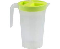 Pichet en plastique multifonction pour réfrigérateur avec graduations de volume 1,10 l, plastique, Vert, 1.10L