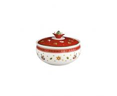 Villeroy & Boch Toys Delight Sucrier, Porcelaine Premium, Blanc/Rouge