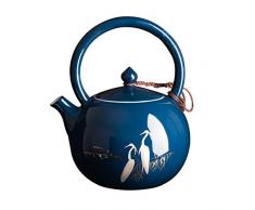 Mini Théière En Céramique Ensemble De Thé Chinois Théière En Porcelaine,Pour La Maison Et Le Bureau 230Ml,Motif Aigrette