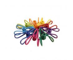 50 pcs Couleurs assorties Métal Fil de pinces à linge Clips pour sécher sur Étendoir, 55 mm