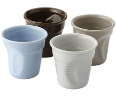 BARBACADO 4 Tasses Expresso 6cl céramique, Service Tasses Espresso,Tasse à café, Style gobelet froissé