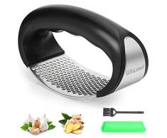 Winload Presse Ail Inoxydable, Ecrase Ail avec Éplucheur à lail, Brosse de Nettoyage, Presse-Ail Manuel en Acier, Facile à Utiliser Presse de Gingembre, Pratique Gadget de Cuisine, Facile à Nettoyer