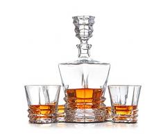 Van Daemon Crystal Carafe à Whisky 750 ML et Lot de 4 Verres (300 ML). Hobart en Cristal sans Plomb pour spiritueux, Bourbon ou écossais. Parfaitement emballé dans Un Coffret Cadeau.