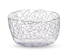 Zeller 2058013 Corbeille à Fruit Rond Chrome 22 x 12 cm