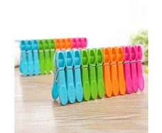 Livecitys Épingle à Linge en Plastique, 24pcs Pinces à Linge Plastique Clips de séchage sous-vêtements Chaussettes Pantalon Chemise Collier de Serrage Couleur Mixte