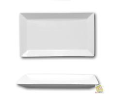 Assiette rectangulaire porcelaine blanche - L 33 cm - Kimi