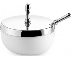 Alessi Mw18 Dressed Sucrier en Porcelaine avec Couvercle et Petite Cuiller en Acier Inoxydable 18/10 Brillant
