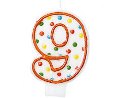 amscan International Bougie Ã Pois en Forme de Chiffre 9