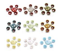 PAN Chinois stlyle théières 7 en 1 Four Celadon Ensemble De Thé en Céramique Kung Fu Pot Infuseur Théière 3D Poisson Servant Tasse Tasse À Thé Boisson Chinoise avec Boîte-Cadeau