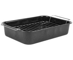 Russell Hobbs Plat à rôtir CW9161 Romano en émail avec Grille, 34 cm, Noir, 34 x 24 x 6,5