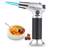 Magicfun Chalumeau de Cuisine, Professionnelle Chalumeau Torche Culinaire avec La Serrure de Sécurité Réglable, Mini Flamme Briquet pour Artisanat BBQ Brûlée Crème Bricolage à Souder (Gaz Non Inclus)