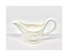 Publilancio Srl Produits Laitiers Saucière en Porcelaine avec Cœurs 9x15 cm Bonbonnière