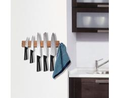 Hecef Porte-Couteau Magnétique de 12 Pouces, Porte-Couteau en Bois dAcacia, Pour Stocker Toutes Sortes d’Objets Métalliques